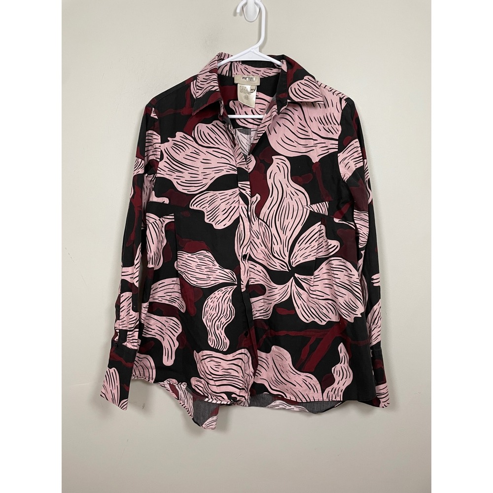 Fuzzi Men's Floral Long Sleeve Button Down Size 40 (Medium) Designer Luxury